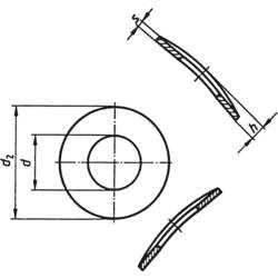 TOOLCRAFT A4 D137-A2 194667 Federscheibe Innen-Durchmesser: 4.3 mm M4 DIN 137 Edelstahl A2 100 St.