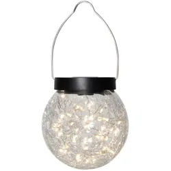 StarTrading LED Solar Laterne Glaskugel hängend Bruchglas Optik Lichtsensor D:12cm
