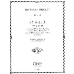 Sonate op.5,2 pour 2 flûtes à bec soprano (ou fl, hautbois, vl) sans basse, partition, Fachbücher von Jean Baptiste Loeillet