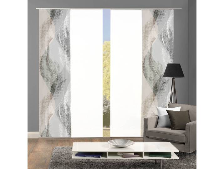 Panneaux japonais Torre lot de 4 60 x 245cm Gris/Gris minéral