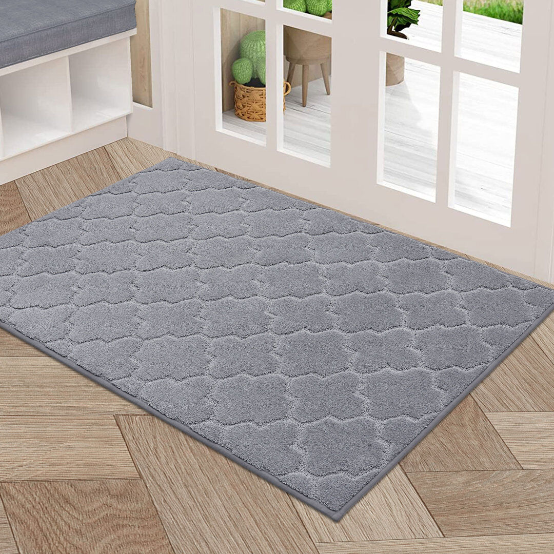 COSY HOMEER Non-Slip Geometric Doormat Grey 91.4cm W x 152.4cm L