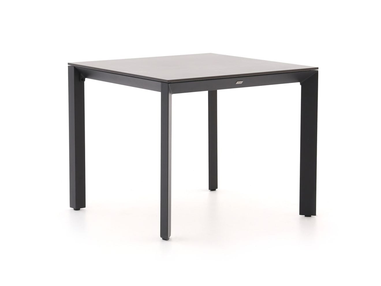 Bellagio vierkante tuin eettafel met zwart keramisch blad en aluminium onderstel