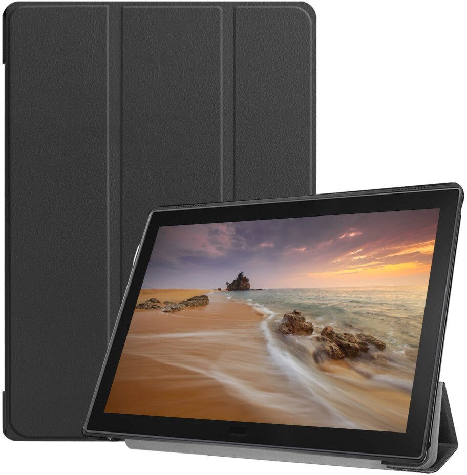 TABLETCOVERS.DK Lenovo Tab E10 Læder Cover m. Tri-fold Stand - Sort