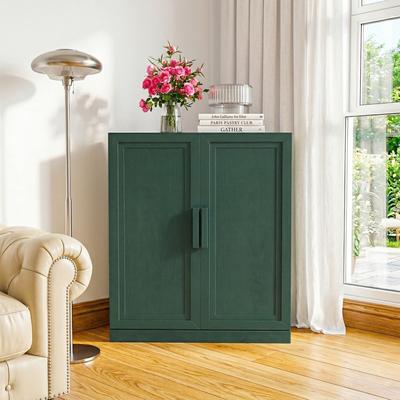 Lirago Corner Storage Cabinet Wooden Corner Accent Cabinet with Adjustable Shelves Corner Buffet Sideboard