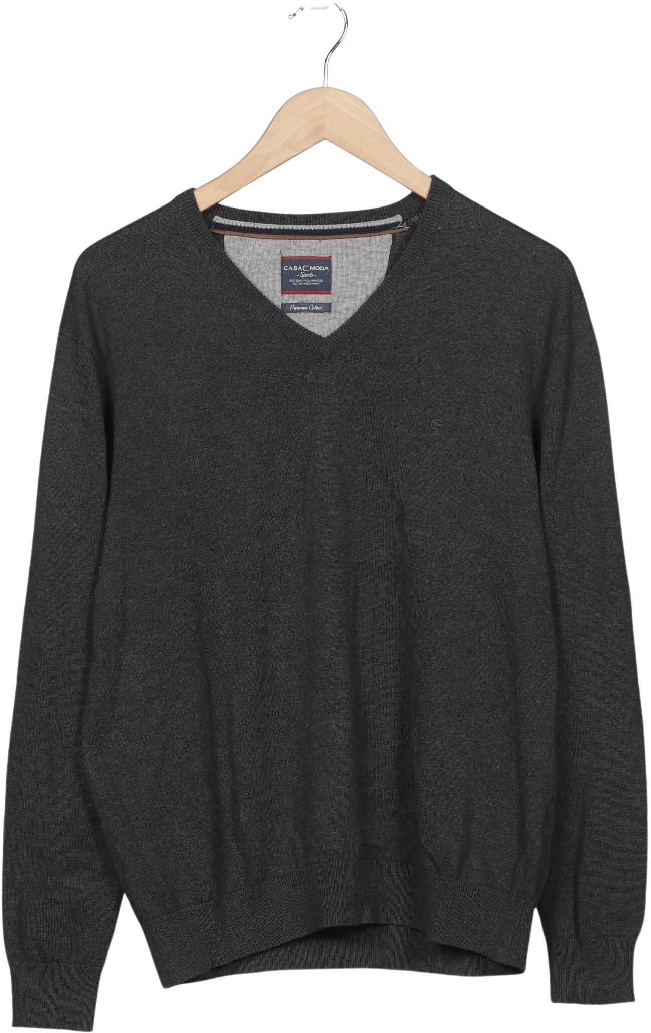 Casa Moda Herren Pullover, Grau, Gr. M, Baumwolle - Second Hand