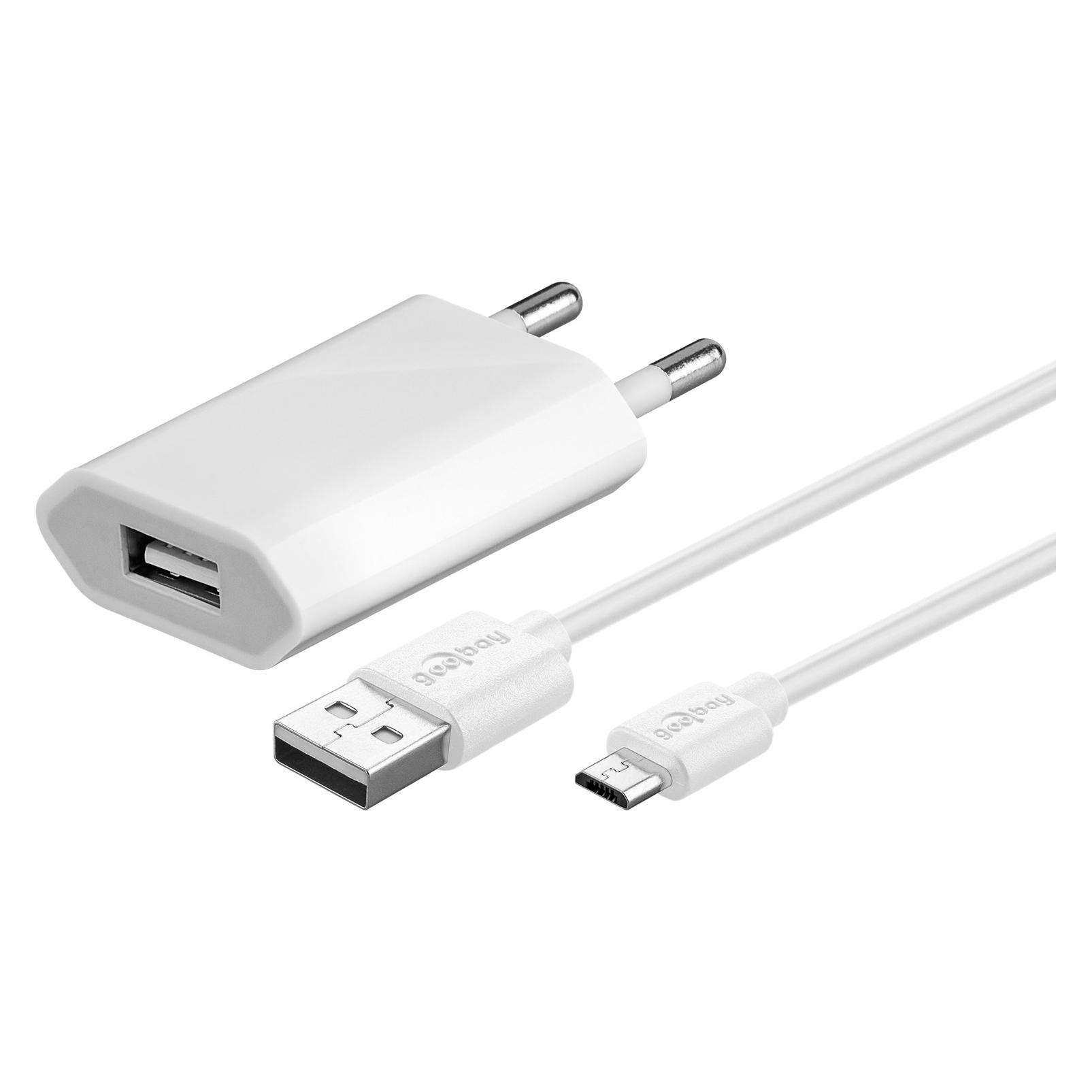 Goobay USB-A Ladegerät Slim mit USB Micro Kabel (5 W, 1 Port) (44983)