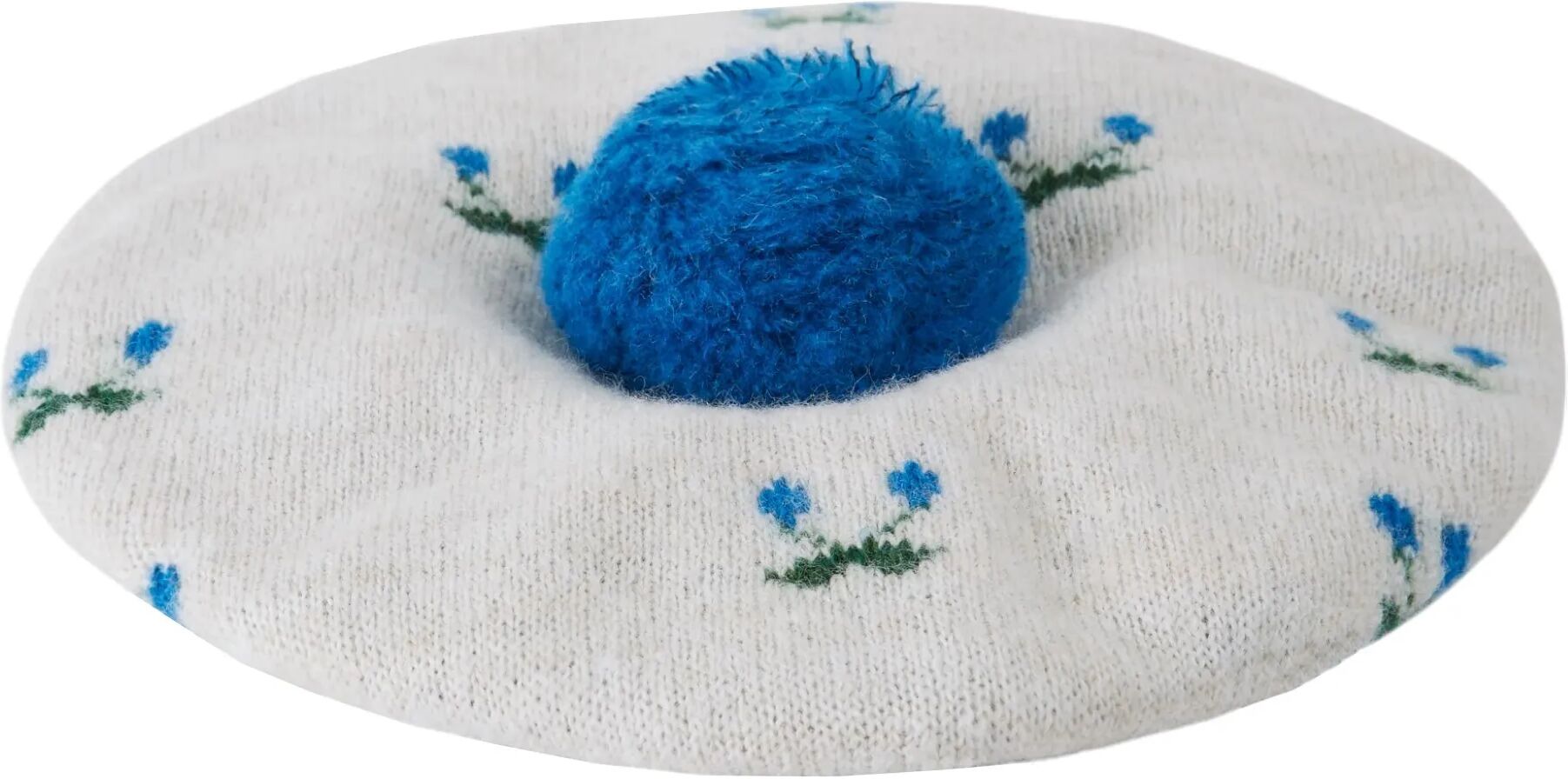 Emile et Ida Béret Pompom Ecru 2/6 ans