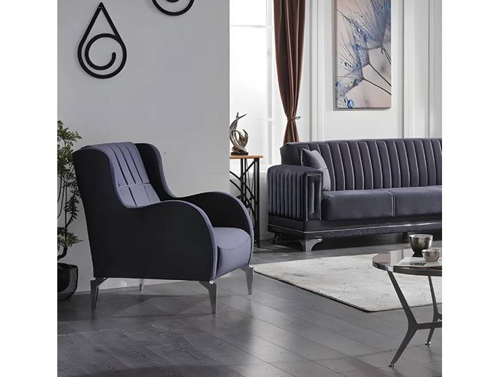 JVmoebel Sessel Luxuriöser grauer Polstersessel im modernen Design für Wohnzimmer (Sessel), Made in Europa