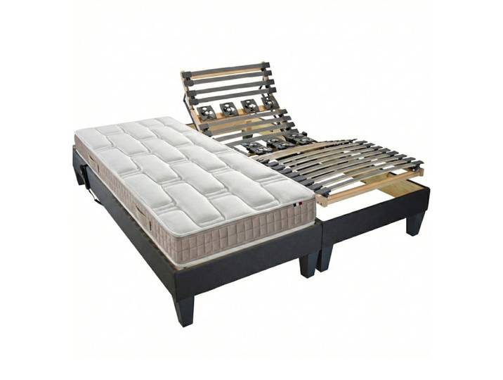 Sommier électrique et matelas 100% latex 5 zones 180x200