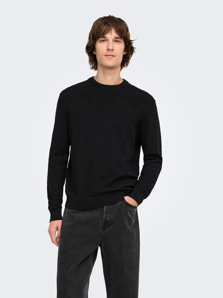 ONLY & SONS Pullover "Storm" in Schwarz - XL