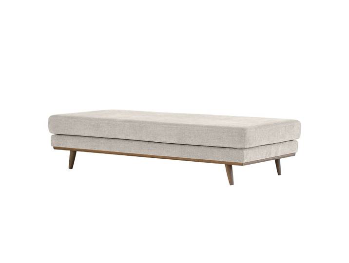 Banc capitonné 180 x 43 x 81cm Gris/Gris Tissu Cieli: Sablé gris
