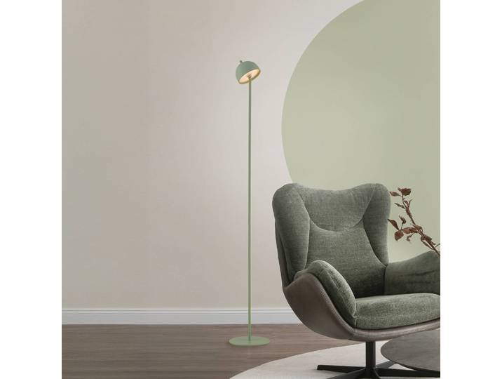 Schöner Wohnen SCHÖNER WOHNEN LED-Akku-Stehlampe Bellis, Frühlingserwachen dimmbar, grün, für Wohn- / Esszimmer, Metall, Skandinavisch