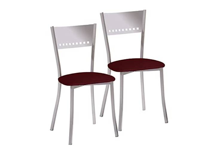 ASTIMESA SCOBBU Zwei Küchenstühle, Metall, Bordeaux, Sitzhöhe 45 cm