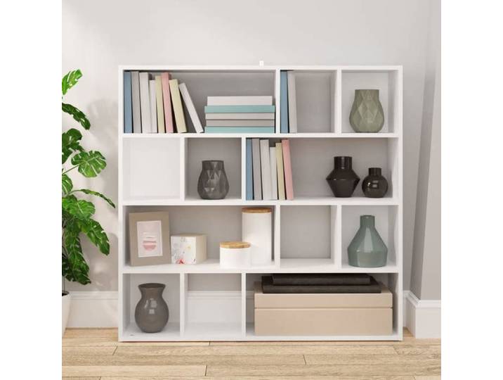Stable&Durable - Blanc - Bibliothèque/Cloison de séparation Blanc 105x24x102 cm - Paravent Amovible HS508267305
