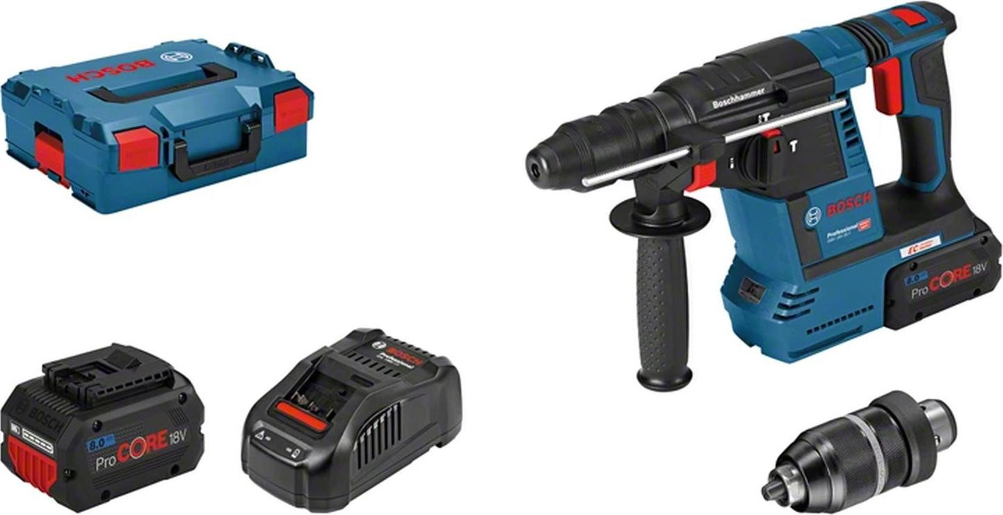 Bosch Professional Accuboormachine GBH 18V-26F met SDS plus, inclusief L-BOXX 136 en 2 x ProCORE18V 8.0Ah accu's
