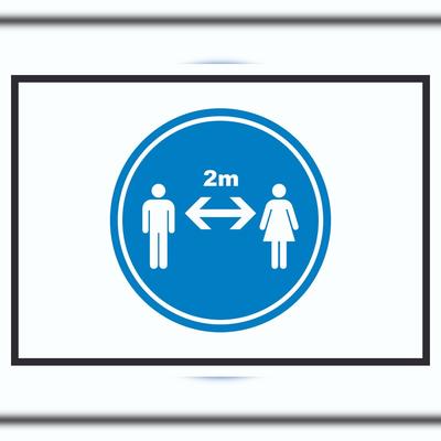 HB-Druck Abstand halten Symbol Schild A5 Rückseite selbstklebend