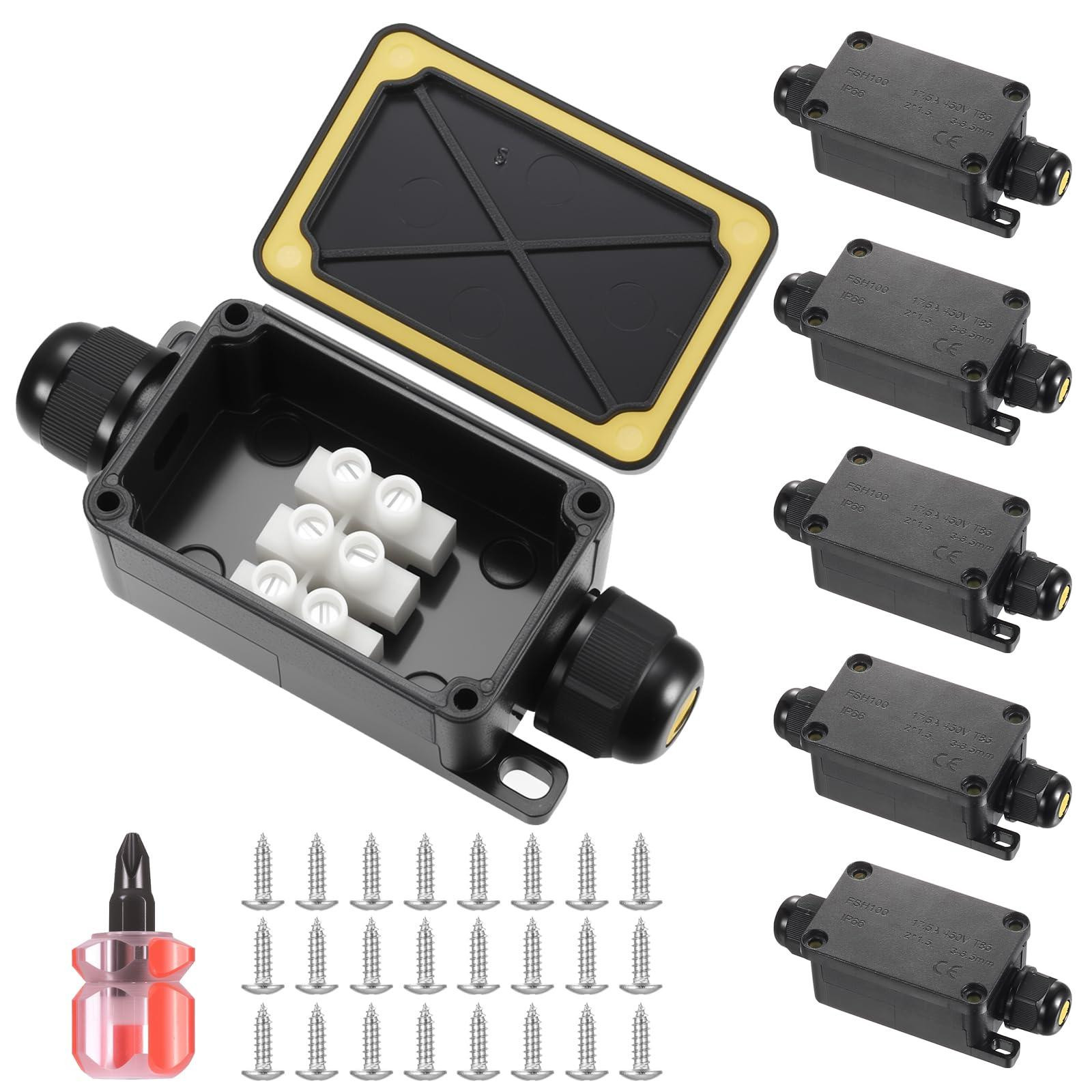 Selius 6 stuks IP66 2-weg mini waterdichte verdeeldoos