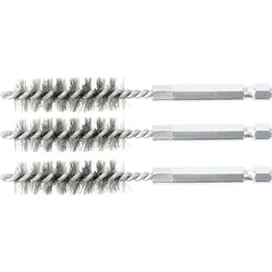 BGS Stahlbürste 13 mm Antrieb Außensechskant 6,3 mm (1/4") 3tlg. - 3078-13-S
