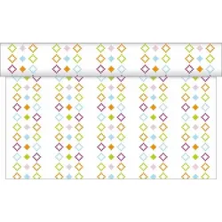 Sovie HOME Tischläufer Emma in Weiss aus Linclass® Airlaid 40 cm x 4,80 m, 1 Stück - Struktur Muster