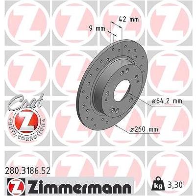 Zimmermann Bremsscheibe [Hersteller-Nr. 280.3186.52] für Honda