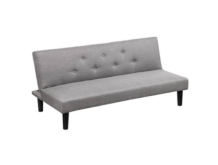 Baroni Home 3-Sitzer Stoff Sofa Bett umwandelbar in Polsterbett, Liegesofa mit Kunststoffbeinen für Wohnzimmer, Gästezimmer, Öffnet 93 cm, 167x70x77 cm (Grau)