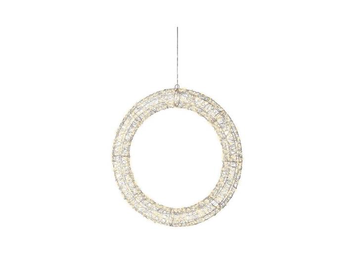 Led-Weihnachtsfigur, Silberfarben, Weiß, Metall, Kranz, 58.50x58.50x7.50 cm, CE, zum Hängen, Dekoration, Weihnachtsdekoration, Winterdeko