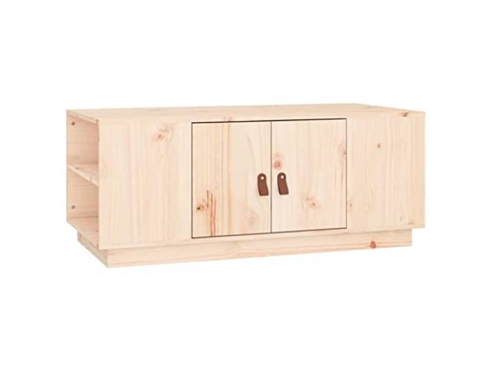 Tmriohed Couchtisch Massivholz Kiefer Wohnzimmertisch 100x50x41 cm Kompakter Kaffeetisch fürs Wohnzimmer mit praktischen Ablagefächern für Zeitschriften und Fernbedienung.