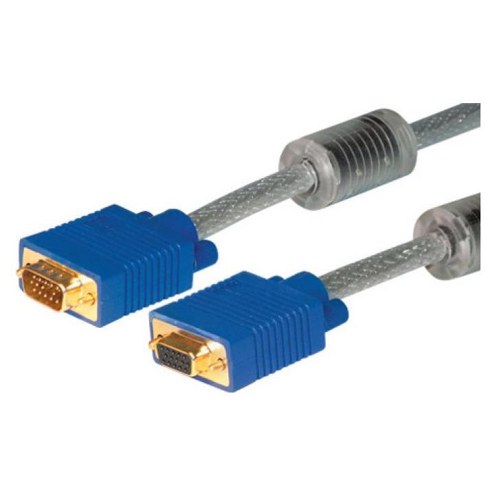 Tecline S-VGA Monitorkabel High Quality, vergoldet, 15pol HD D-Sub St./Bu., 20,0 m Hochwertiges Monitorkabel (20 m) (128661)