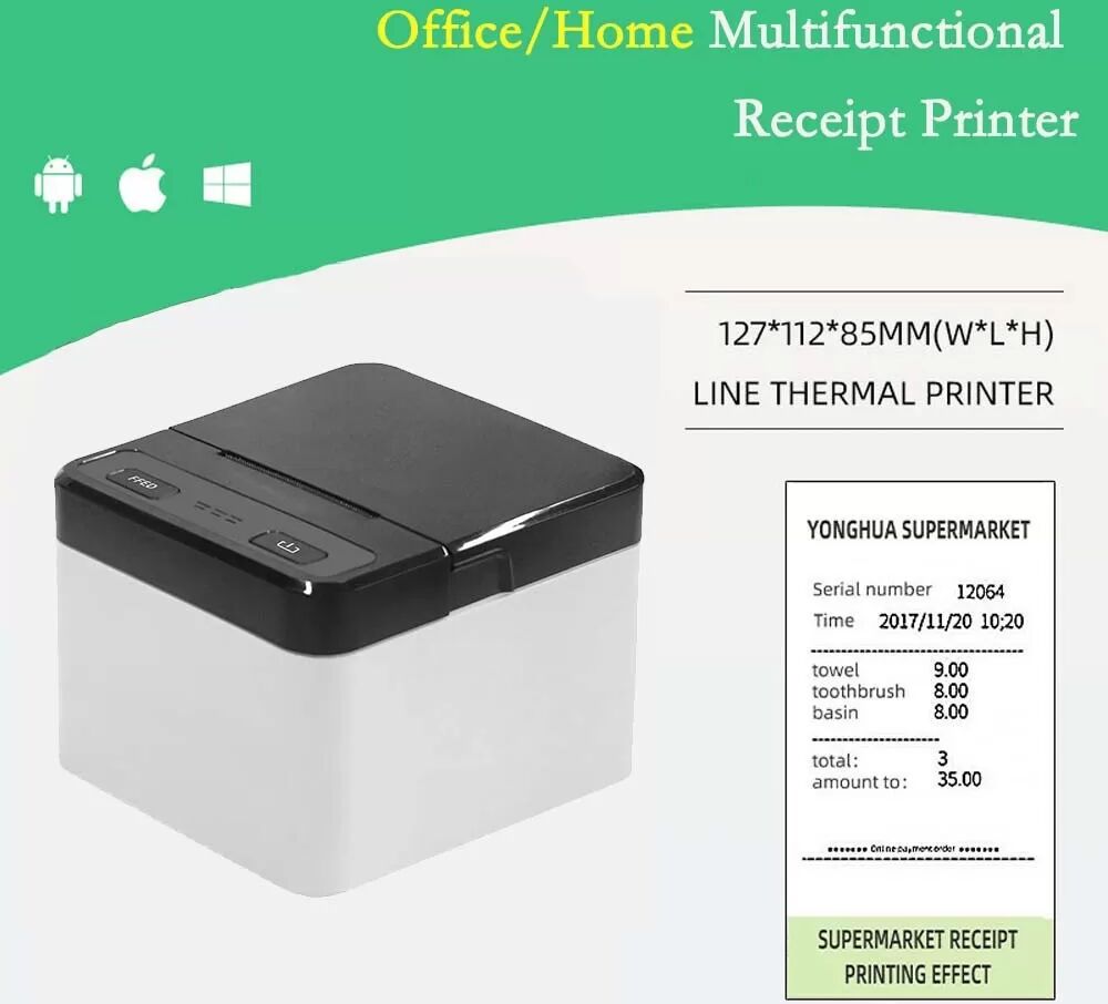 INF 58mm USB+Bluetooth Thermobondrucker - Kompakter Hochgeschwindigkeits-POS-Drucker