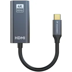 Wozinsky USB-C auf HDMI Adapter 4K 60Hz schwarz – HDMI Adapter für Monitor und Ultra HD Bildschirmübertragung