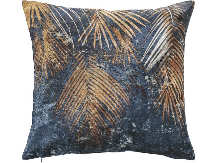 Dekokissen DONE. Palm Leaves , bunt (bunt, bedruckt), B:45cm L:45cm, Obermaterial: 100% Polyester, Dekokissen_Sitzkissen_Kissenhüllen, Dekokissen, Vorderseite im Vintage-Look
