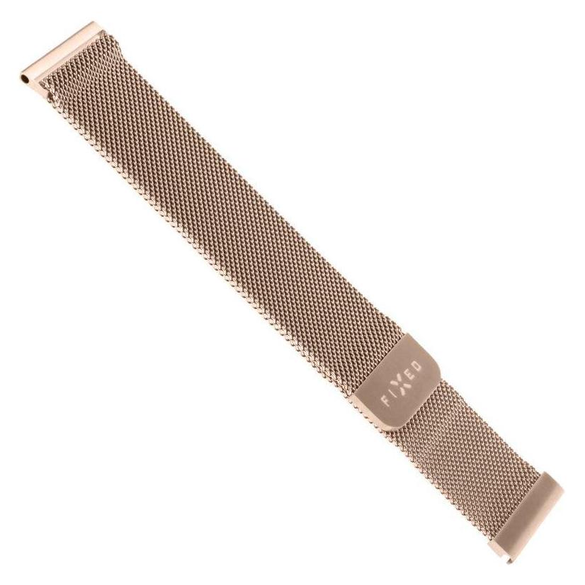 Fixed Mesh Strap for Smatwatch, Quick Release 18mm, Gold (Stainless Steel) (FIXMEST-18MM-RG)