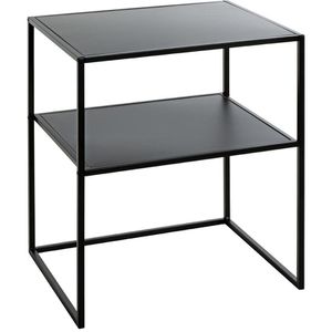 Haku-Möbel Beistelltisch 25555, Melbourne, schwarz, rechteckig, 50 x 60 cm (B/H), Holz / Metall