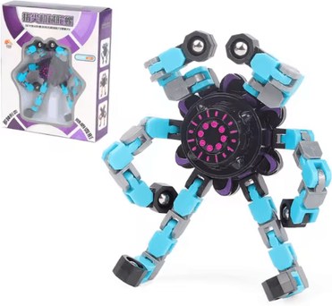 Inspire Picks Transforming Chain Fidget Spinner Deformable Stress Relief Sensory Toy blue