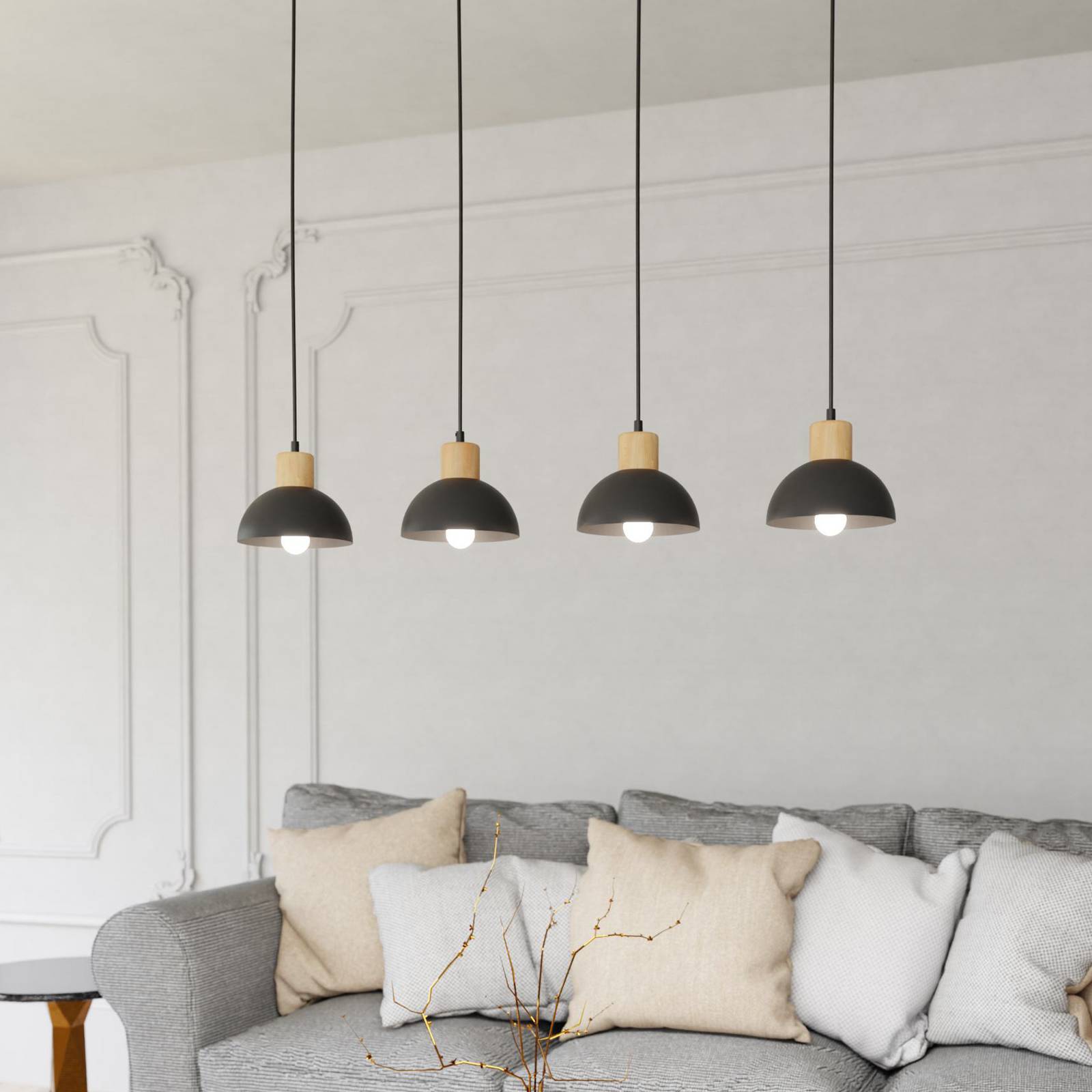 Hängelampe Seco EMIBIG LIGHTING, dimmbar, schwarz, für Wohn- / Esszimmer, Metall, Pendelleuchte