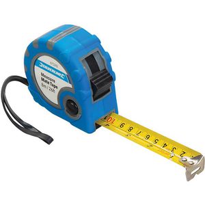 Silverline Maßband 675242, 8m, mit seitlicher Rücklaufsperre
