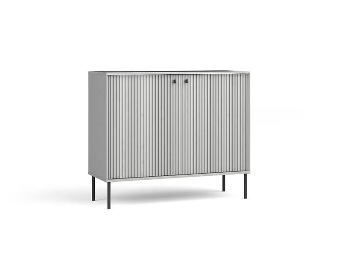 Masseno Kommode NIMB 105,4 cm Sideboard mit 2 Türen für Wohnzimmer Schlafzimmer Modern 105,4x40,5x89,2 cm Grau