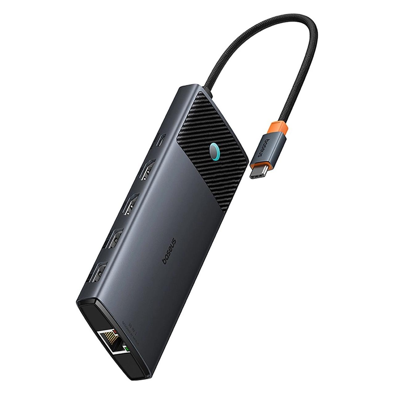 Baseus Metal Gleam II Serie 10-in-1 USB-C HUB Docking Station Cosmic Schwarz (USB-C, 10 Ports) (B00061800123-01)