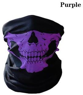 DynamicDeals Skull Cycling Balaclava Mask Breathable Outdoor Face Mask & Neck Gaiter purple