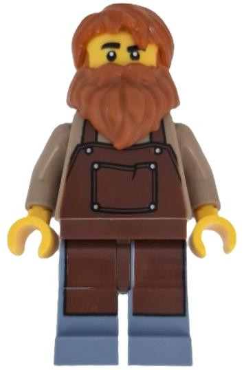 LEGO Minifiguur Wilde Westen Lokmachinist met ketel en bruinrood schort