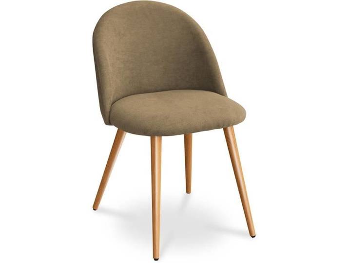 Chaise de salle à manger - Tapissée en tissu - scandinave - Bennett Taupe