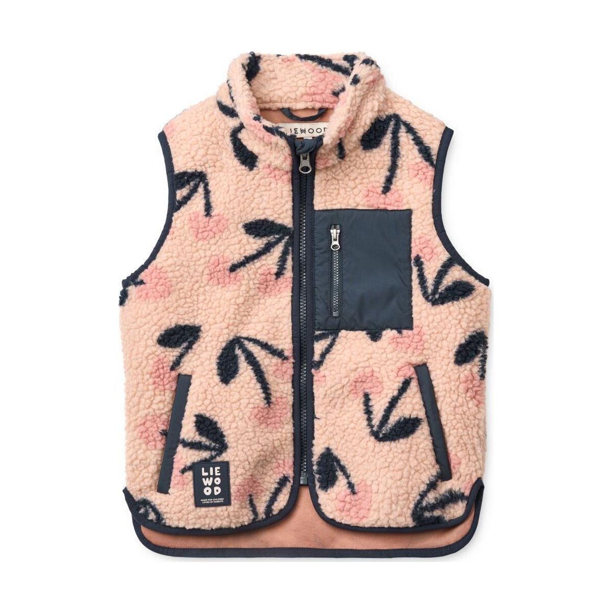 Liewood Vada Pile Vest mega cherry heart / rosey (2792) 140 LW14942-2792-140-CU