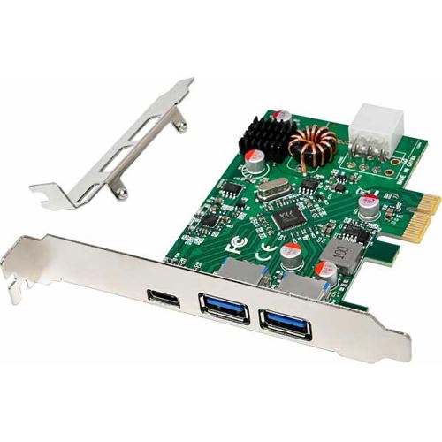 InLine Schnittstellenkarte, 2x USB-A, 1x USB-C 3.2 Gen.1, PCIe, PD3.0, mit 6pol