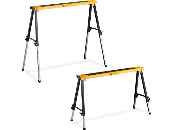 verstelbare schraag - set van 2 - 91\,5 x 106 x 50 cm - telescopisch - inklapbaar - oranje-zwart