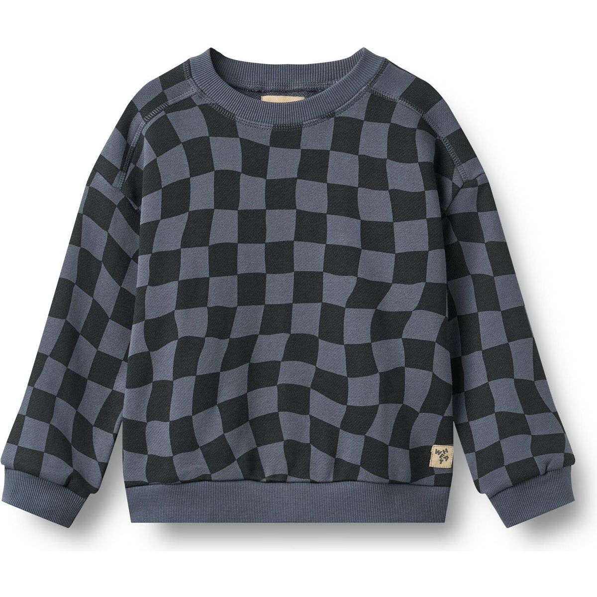 Wheat Sweatshirt Long Sleeve Sandro navy blue check (1311) 104 2356-624-GOTS-1311-104/4y