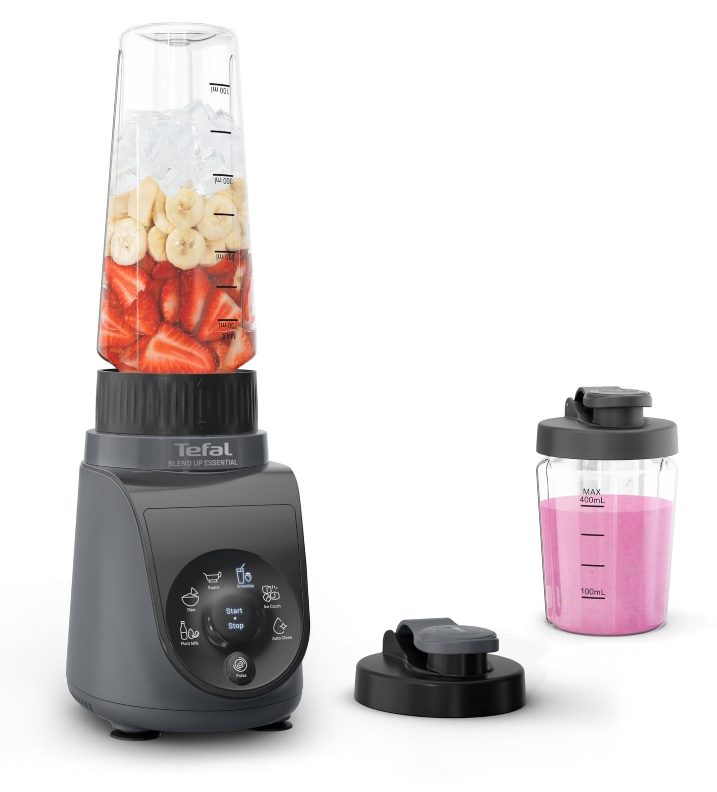 Tefal BL1EHB Sportblender, 0,7 liter, 800 Watt, Zwart