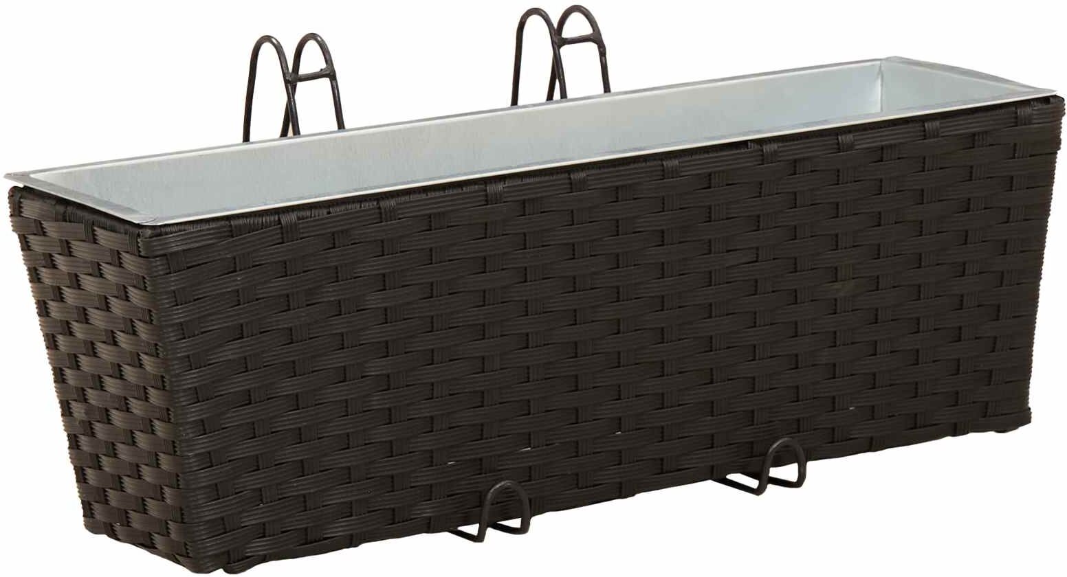 vidaXL Garde-Corps 2 pc Noir 50 x 17 x 17 cm métal