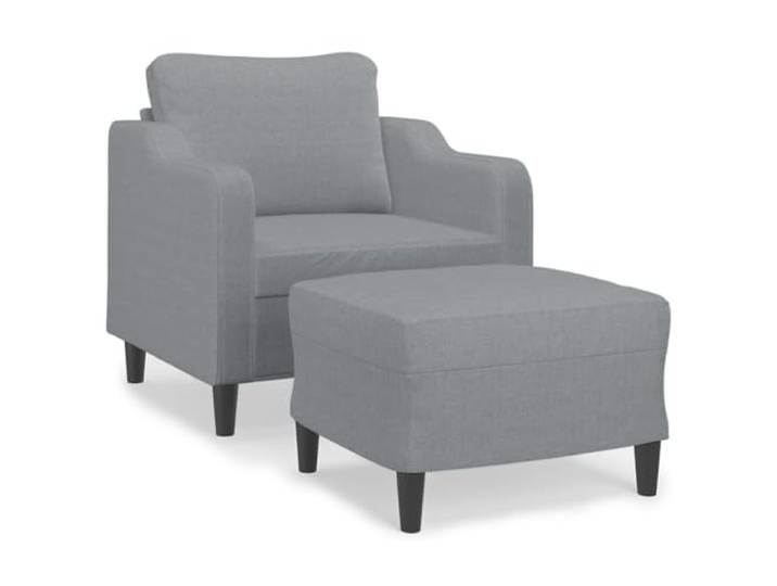 Todiikf Sessel mit Hocker 2-teilig Relaxsessel Polstersessel Hellgrau Ergonomischer TV-Sessel mit Beinhocker fürs Wohnzimmer und Schlafzimmer. Atmungsaktiver Stoff mit dicker Polsterung.