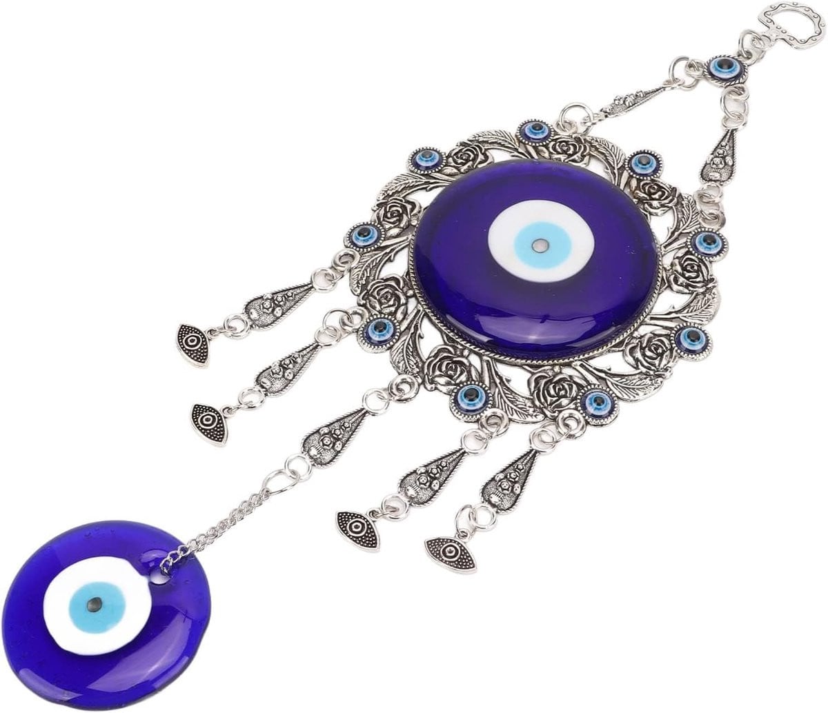 Turkse Blauwe Boze Oog Wanddecoratie Windgong Ornament voor Auto, Huis en Kantoor - Blauw