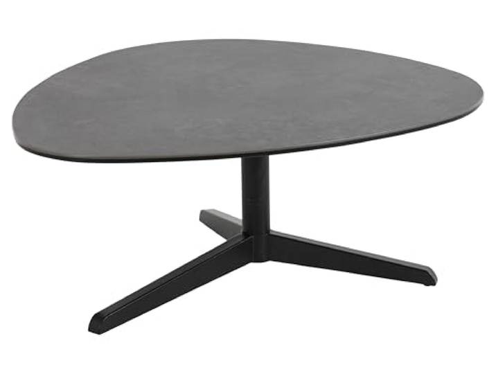 möbelando Couchtisch >Barnsley< in schwarz, Glas-Keramik, Stahl - 84x34x77cm (BxHxT)